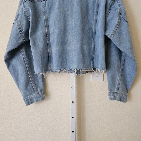 DETRE Everyday Dress-Up Buttercup Oversized Rip Denim Jacket by Dede Raad Sz L - Picture 9 of 14